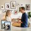 image:imageGolden State Art 16x24 Blue Picture Frame Mat for 12x18 Real Glass  Wall Mount Display Horizontally or Vertically Photo Art Poster or Print Display Blue Frame FinishBlack