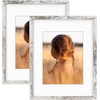 image:imageGolden State Art 16x24 Blue Picture Frame Mat for 12x18 Real Glass  Wall Mount Display Horizontally or Vertically Photo Art Poster or Print Display Blue Frame FinishWeathered White