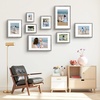 image:imageGolden State Art 16x24 Blue Picture Frame Mat for 12x18 Real Glass  Wall Mount Display Horizontally or Vertically Photo Art Poster or Print Display Blue Frame FinishGray