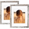 image:imageGolden State Art 16x24 Blue Picture Frame Mat for 12x18 Real Glass  Wall Mount Display Horizontally or Vertically Photo Art Poster or Print Display Blue Frame FinishWeathered White