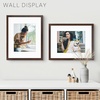 image:imageGolden State Art 16x24 Blue Picture Frame Mat for 12x18 Real Glass  Wall Mount Display Horizontally or Vertically Photo Art Poster or Print Display Blue Frame FinishWalnut