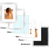 image:imageGolden State Art 16x24 Blue Picture Frame Mat for 12x18 Real Glass  Wall Mount Display Horizontally or Vertically Photo Art Poster or Print Display Blue Frame FinishSilver