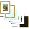 image:imageGolden State Art 16x24 Blue Picture Frame Mat for 12x18 Real Glass  Wall Mount Display Horizontally or Vertically Photo Art Poster or Print Display Blue Frame FinishGold