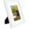 image:imageGolden State Art 16x24 Blue Picture Frame Mat for 12x18 Real Glass  Wall Mount Display Horizontally or Vertically Photo Art Poster or Print Display Blue Frame FinishWhite