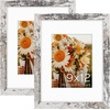 image:imageGolden State Art 16x24 Blue Picture Frame Mat for 12x18 Real Glass  Wall Mount Display Horizontally or Vertically Photo Art Poster or Print Display Blue Frame FinishWeathered White