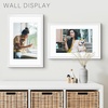 image:imageGolden State Art 16x24 Blue Picture Frame Mat for 12x18 Real Glass  Wall Mount Display Horizontally or Vertically Photo Art Poster or Print Display Blue Frame FinishWhite