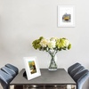 image:imageGolden State Art 16x24 Blue Picture Frame Mat for 12x18 Real Glass  Wall Mount Display Horizontally or Vertically Photo Art Poster or Print Display Blue Frame FinishWhite