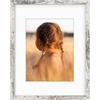 image:imageGolden State Art 16x24 Blue Picture Frame Mat for 12x18 Real Glass  Wall Mount Display Horizontally or Vertically Photo Art Poster or Print Display Blue Frame FinishWeathered White
