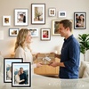 image:imageGolden State Art 16x24 Blue Picture Frame Mat for 12x18 Real Glass  Wall Mount Display Horizontally or Vertically Photo Art Poster or Print Display Blue Frame FinishBlack