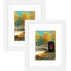 image:imageGolden State Art 16x24 Blue Picture Frame Mat for 12x18 Real Glass  Wall Mount Display Horizontally or Vertically Photo Art Poster or Print Display Blue Frame FinishWhite