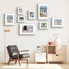 image:imageGolden State Art 16x24 Blue Picture Frame Mat for 12x18 Real Glass  Wall Mount Display Horizontally or Vertically Photo Art Poster or Print Display Blue Frame FinishSilver