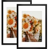 image:imageGolden State Art 16x24 Blue Picture Frame Mat for 12x18 Real Glass  Wall Mount Display Horizontally or Vertically Photo Art Poster or Print Display Blue Frame FinishBlack