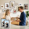 image:imageGolden State Art 16x24 Blue Picture Frame Mat for 12x18 Real Glass  Wall Mount Display Horizontally or Vertically Photo Art Poster or Print Display Blue Frame FinishBlack