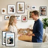 image:imageGolden State Art 16x24 Blue Picture Frame Mat for 12x18 Real Glass  Wall Mount Display Horizontally or Vertically Photo Art Poster or Print Display Blue Frame FinishBlack