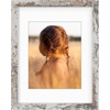 image:imageGolden State Art 16x24 Blue Picture Frame Mat for 12x18 Real Glass  Wall Mount Display Horizontally or Vertically Photo Art Poster or Print Display Blue Frame FinishWeathered White