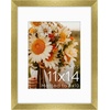 image:imageGolden State Art 16x24 Blue Picture Frame Mat for 12x18 Real Glass  Wall Mount Display Horizontally or Vertically Photo Art Poster or Print Display Blue Frame FinishGold