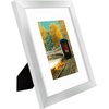 image:imageGolden State Art 16x24 Blue Picture Frame Mat for 12x18 Real Glass  Wall Mount Display Horizontally or Vertically Photo Art Poster or Print Display Blue Frame FinishSilver