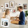 image:imageGolden State Art 16x24 Blue Picture Frame Mat for 12x18 Real Glass  Wall Mount Display Horizontally or Vertically Photo Art Poster or Print Display Blue Frame FinishWhite