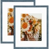 image:imageGolden State Art 16x24 Blue Picture Frame Mat for 12x18 Real Glass  Wall Mount Display Horizontally or Vertically Photo Art Poster or Print Display Blue Frame FinishBlue