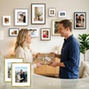 image:imageGolden State Art 16x24 Blue Picture Frame Mat for 12x18 Real Glass  Wall Mount Display Horizontally or Vertically Photo Art Poster or Print Display Blue Frame FinishGold