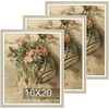 image:imageGolden State Art 3 Pack 8x10 Dark Gray Picture Frame Wall Mount  Farmhouse Rustic Photo Frame with HD Plastic Cover for Wall HangingBeige