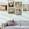 image:imageGolden State Art 4x6 Picture Frames Set of 8 White  Family Frames Set with Plexiglass for Wall or Tabletop Horizontal or Vertical DisplaysBrown