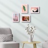 image:imageGolden State Art 4x6 Picture Frames Set of 8 White  Family Frames Set with Plexiglass for Wall or Tabletop Horizontal or Vertical DisplaysPink