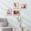 image:imageGolden State Art 4x6 Picture Frames Set of 8 White  Family Frames Set with Plexiglass for Wall or Tabletop Horizontal or Vertical DisplaysPink