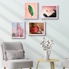 image:imageGolden State Art 4x6 Picture Frames Set of 8 White  Family Frames Set with Plexiglass for Wall or Tabletop Horizontal or Vertical DisplaysPink
