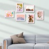 image:imageGolden State Art 4x6 Picture Frames Set of 8 White  Family Frames Set with Plexiglass for Wall or Tabletop Horizontal or Vertical DisplaysPink