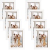 image:imageGolden State Art 4x6 Picture Frames Set of 8 White  Family Frames Set with Plexiglass for Wall or Tabletop Horizontal or Vertical DisplaysWhite
