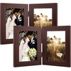 image:imageGolden State Art 5x7 Double Frame Distressed White 1 Pack  High Definition Glass 2 Hinged Photo Frame for Desktop Decorative Folding Family Frames Collagewalnut