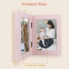 image:imageGolden State Art 5x7 Double Frame Distressed White 1 Pack  High Definition Glass 2 Hinged Photo Frame for Desktop Decorative Folding Family Frames CollagePink