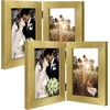 image:imageGolden State Art 5x7 Double Frame Distressed White 1 Pack  High Definition Glass 2 Hinged Photo Frame for Desktop Decorative Folding Family Frames CollageGold