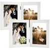 image:imageGolden State Art 5x7 Double Frame Distressed White 1 Pack  High Definition Glass 2 Hinged Photo Frame for Desktop Decorative Folding Family Frames CollageWhite