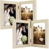 image:imageGolden State Art 5x7 Double Frame Distressed White 1 Pack  High Definition Glass 2 Hinged Photo Frame for Desktop Decorative Folding Family Frames CollageBeige