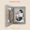 image:imageGolden State Art 5x7 Double Frame Distressed White 1 Pack  High Definition Glass 2 Hinged Photo Frame for Desktop Decorative Folding Family Frames CollageLight Gray