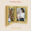 image:imageGolden State Art 5x7 Double Frame Distressed White 1 Pack  High Definition Glass 2 Hinged Photo Frame for Desktop Decorative Folding Family Frames CollageGold