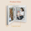 image:imageGolden State Art 5x7 Double Frame Distressed White 1 Pack  High Definition Glass 2 Hinged Photo Frame for Desktop Decorative Folding Family Frames CollageSilver