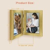 image:imageGolden State Art 5x7 Double Frame Distressed White 1 Pack  High Definition Glass 2 Hinged Photo Frame for Desktop Decorative Folding Family Frames CollageGold