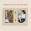 image:imageGolden State Art 5x7 Double Frame Distressed White 1 Pack  High Definition Glass 2 Hinged Photo Frame for Desktop Decorative Folding Family Frames CollageBeige