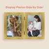 image:imageGolden State Art 5x7 Double Frame Distressed White 1 Pack  High Definition Glass 2 Hinged Photo Frame for Desktop Decorative Folding Family Frames CollageGold