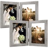image:imageGolden State Art 5x7 Double Frame Distressed White 1 Pack  High Definition Glass 2 Hinged Photo Frame for Desktop Decorative Folding Family Frames CollageLight Gray