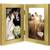 image:imageGolden State Art 5x7 Double Frame Distressed White 1 Pack  High Definition Glass 2 Hinged Photo Frame for Desktop Decorative Folding Family Frames CollageGold