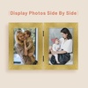 image:imageGolden State Art 5x7 Double Frame Distressed White 1 Pack  High Definition Glass 2 Hinged Photo Frame for Desktop Decorative Folding Family Frames CollageGold