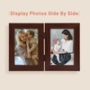image:imageGolden State Art 5x7 Double Frame Distressed White 1 Pack  High Definition Glass 2 Hinged Photo Frame for Desktop Decorative Folding Family Frames Collagewalnut