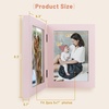 image:imageGolden State Art 5x7 Double Frame Distressed White 1 Pack  High Definition Glass 2 Hinged Photo Frame for Desktop Decorative Folding Family Frames CollagePink