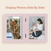 image:imageGolden State Art 5x7 Double Frame Distressed White 1 Pack  High Definition Glass 2 Hinged Photo Frame for Desktop Decorative Folding Family Frames CollagePink