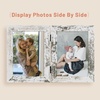 image:imageGolden State Art 5x7 Double Frame Distressed White 1 Pack  High Definition Glass 2 Hinged Photo Frame for Desktop Decorative Folding Family Frames CollageWeathered White