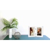 image:imageGolden State Art 5x7 Double Frame Distressed White 1 Pack  High Definition Glass 2 Hinged Photo Frame for Desktop Decorative Folding Family Frames CollageWhite